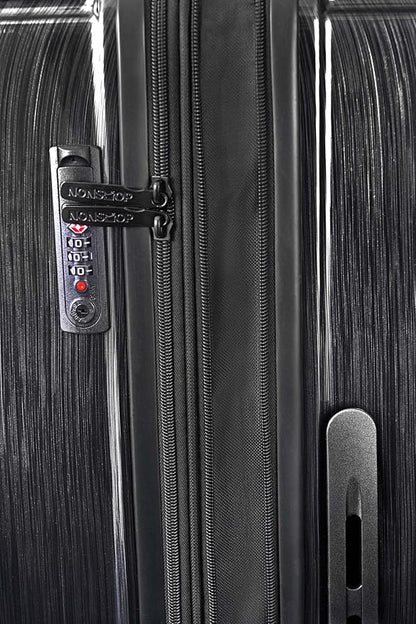 NONSTOP New York Elite Luggage Expandable Lightweight Spinner Wheels hard side shell Travel Suitcase Set, TSA Lock, Double USB Port, 3 packing cubes, Charcoal, 3-piece Set (20/24/28)