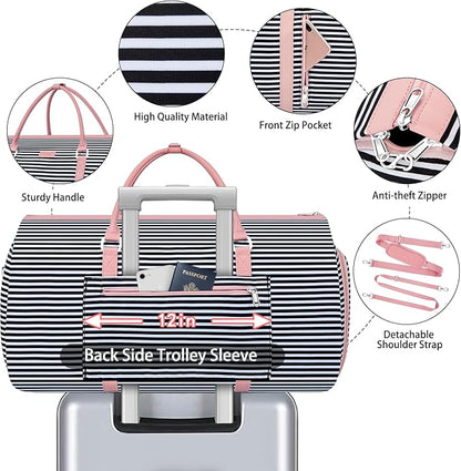 Convertible 2-in-1 Garment Bags for Travel, Carry On Garment Duffle Bag With Shoe Compartment Large Weekender Bag for Women Men Hanging Suitcase Suit Travel Duffel Overnight Bags 4pcs Set