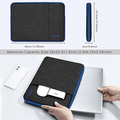 Slim Laptop Case 13.3 14 inch Sleeve, Rainproof & Shockproof Carrying Case for Notebooks Compatible with MacBook Pro 14" and All Models 13.3" MacBook Air/Pro, Most Popular 13"-14" PC,Black-Blue