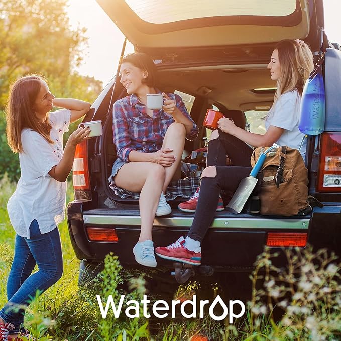 Waterdrop 16 oz Collapsible Water Pouch, Pack of 3, Hiking, Camping, Travel, BPA-Free, Reusable, Foldable