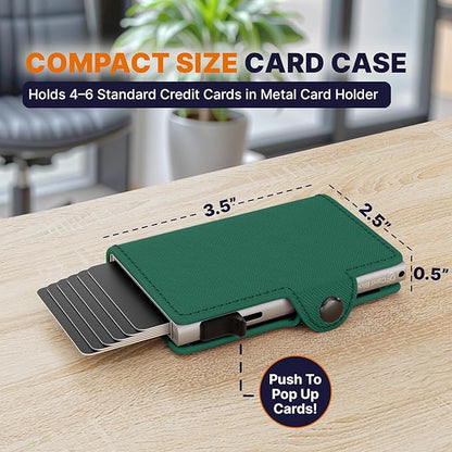 Conceal Plus Small RFID Wallet for Women, Slim Compact RFID Blocking Credit Card Holder Womens Wallet, Smart Pop Up Minimalist Card Case, Holds 4-6 Standard Cards Plus Cash & ID, Compact Travel Wallet