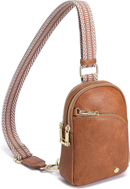 INICAT RFID Blocking Sling Bag,Anti Theft Crossbody Bags for Women,Travel Gifts Cross Body Purses Vegan Leather