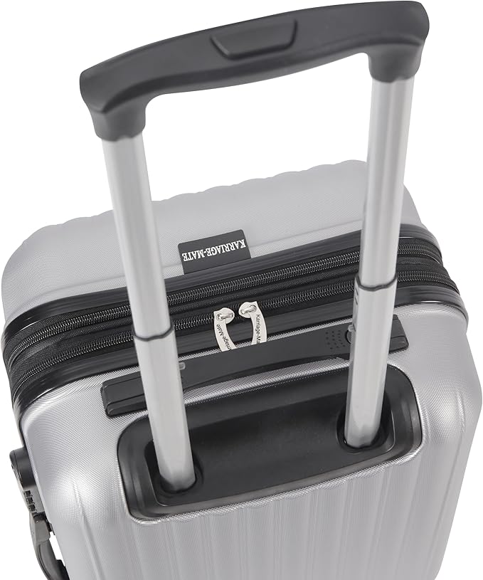 Karriage-Mate 20″ Hardside Carry-On Luggage – Lightweight & Durable Travel Suitcase with 360° Spinner Wheels, Telescopic Handle, Built in TSA Lock – Fits Cabin Size Overhead Bins (Silver)