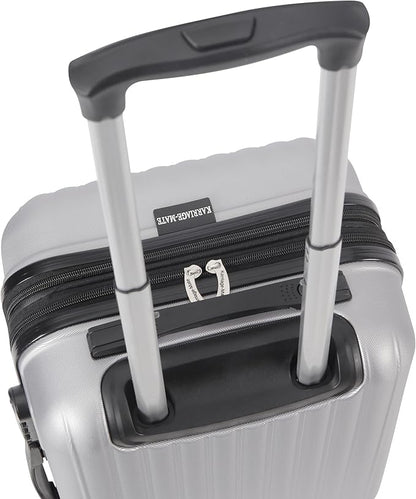 Karriage-Mate 20″ Hardside Carry-On Luggage – Lightweight & Durable Travel Suitcase with 360° Spinner Wheels, Telescopic Handle, Built in TSA Lock – Fits Cabin Size Overhead Bins (Silver)