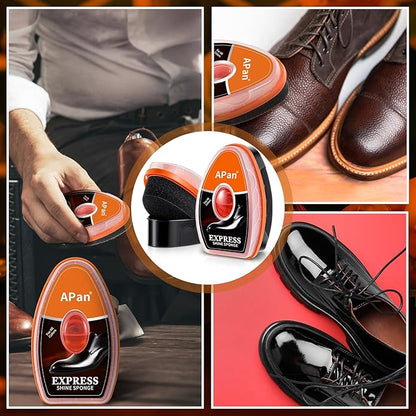 Loopeer 12 Pcs Shoe Shine Sponge Bulk, Instant Leather Shoes Shiner Care for Boots, Leather Accessories Quick Cleaning