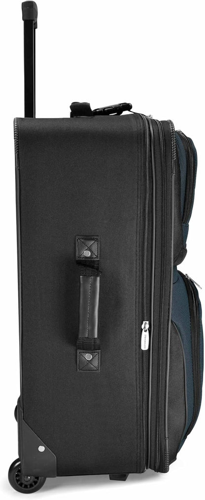 Travel Select Amsterdam Softside Expandable Luggage with Rolling Wheels, Navy, 8-Piece Set (15/21/25/29) with Packing Cubes
