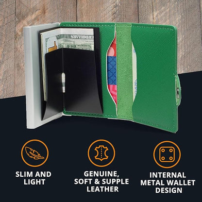 Conceal Plus Small RFID Wallet for Women, Slim Compact RFID Blocking Credit Card Holder Womens Wallet, Smart Pop Up Minimalist Card Case, Holds 4-6 Standard Cards Plus Cash & ID, Compact Travel Wallet