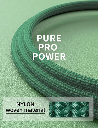 USB C Cable Fast Charging 10FT, 2Pack USBC to USBC Cable, iPhone 16 15 Charger Long Type C Nylon Braided USB-C Charger Cord for iPhone 17/16/15/Pro Max/Plus/Samsung Galaxy S23/LG and More-Green