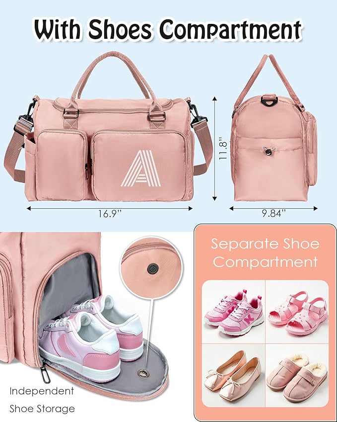 Gift for Women Duffel Bag: Personalized Travel Gym bags, Dance Cheer bag Sports for Girl, Kid Gymnastics Bags, Birthday Gifts for Women Girls Kids Teens Mom Teacher