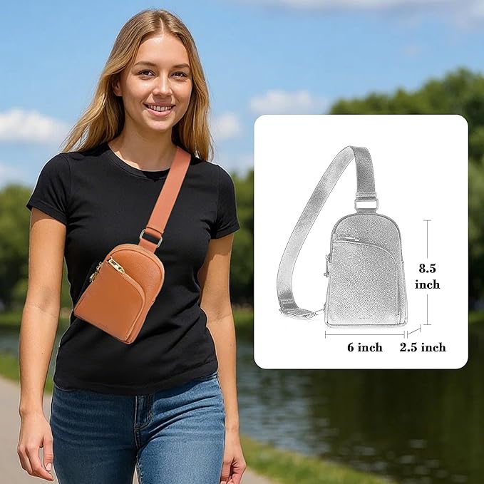 INICAT RFID Blocking Sling Bag,Anti Theft Crossbody Bags for Women,Travel Gifts Cross Body Purses Vegan Leather