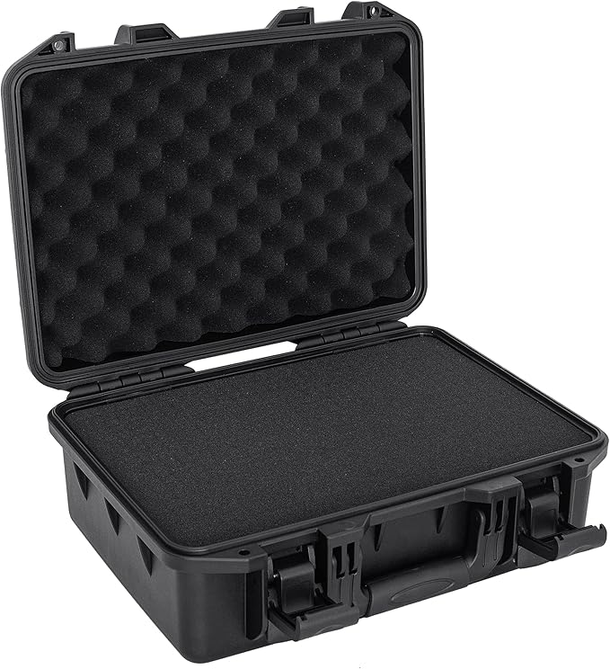 Hard Case with IP67 Waterproof Shockproof Tool Box for Microphone, Drones, Camera, Equipments, Portable Storage Case, 16.5 x13 x 7 Inch
