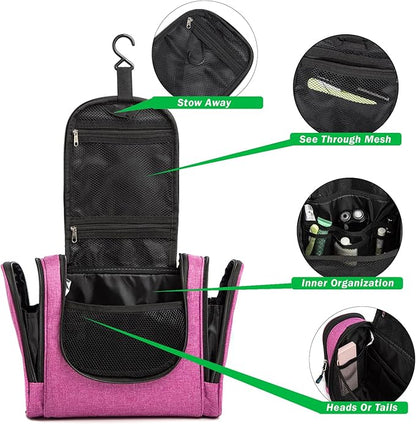 Bago Travel Toiletry Bag for Women and Men X-Large Waterproof Hanging Large Toiletry Bag for Bathroom and Travel Bag for Toiletries Organizer - Makeup Bag (SnowPink)