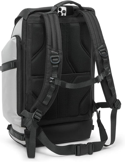 TUMI - Alpha Bravo Expedition Flap Backpack - Large Carry On Backpack - 21.0" X 12.5" X 7.5" - Fits up to 17" Laptop - Pearl Grey Mesh