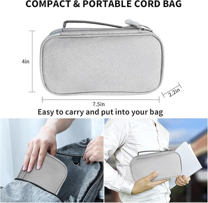 SMONT Cord Cable Organizer Travel Charger Bag Electronic Pouch Case Grey