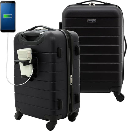 Wrangler 20" Smart Spinner Carry-On Luggage With Usb Charging Port