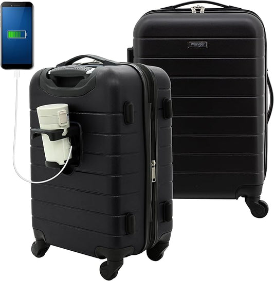 Wrangler 20" Smart Spinner Carry-On Luggage With Usb Charging Port