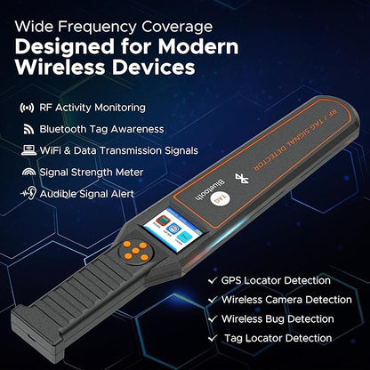 ProScan Bluetooth & GPS RF Detector – Next-Gen Hidden Camera Finder – Portable Scanner for Wireless Devices, Bluetooth Tags & GPS Signals – Travel Privacy Tool for Vehicles, Hotels & Offices