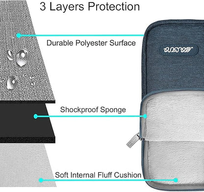 MOSISO Laptop Case 13.3 inch, 13-13.3 inch Laptop Sleeve Compatible with MacBook Air/Pro 13/Pro 14 M5 M4 M3 M2 M1, HP Dell ASUS Lenovo,Polyester Vertical Computer Sleeve Bag with Pocket, Haze Blue