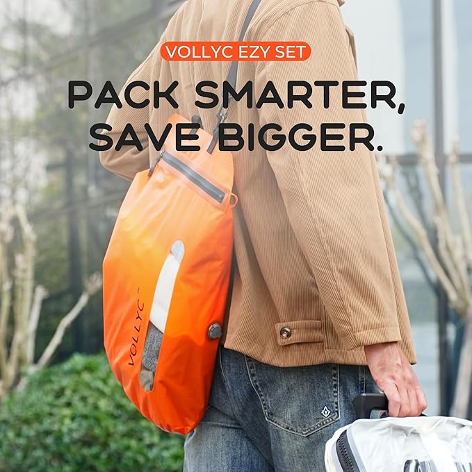 25L Waterproof Travel Vacuum Bags, Tear-Resistant Design,Lightweight Compression Storage, Durable Vacuum Seal Bags for Clothing Travel Luggage, Camping, Hiking & Road Trips