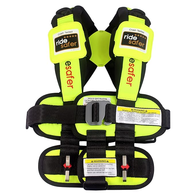 RideSafer - Large Yellow, Lightweight, Compact, Portable Car Seat - Perfect for Travel and Everyday Child Safety (Pack of 6)