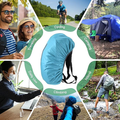 Waterproof Backpack Rain Cover Waterproof Backpack Cover, Bag Rain Cover with A Vertical Reflective Strap for Hiking/Biking/Camping/Outdoor Traveling