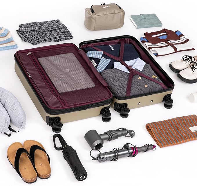 Expandable Carry on Luggage Sets,Suitcases with Detachable Wheels Hardshell 22x14x9 Airline Approved,Lightweight Luggage Set with TSA Lock,Carry on Suitcase