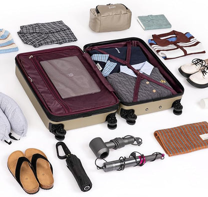 Expandable Carry on Luggage Sets,Suitcases with Detachable Wheels Hardshell 22x14x9 Airline Approved,Lightweight Luggage Set with TSA Lock,Carry on Suitcase