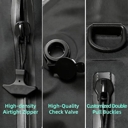 Vacuum Storage Bags for Travel with Portable Pump, Upgraded Vacuum Compression Bags for Travel, IPX8 Waterproof Zipper & 420D Nylon, Includes Electric Pump, Save 60% Luggage Space, 5-7 Day Trip