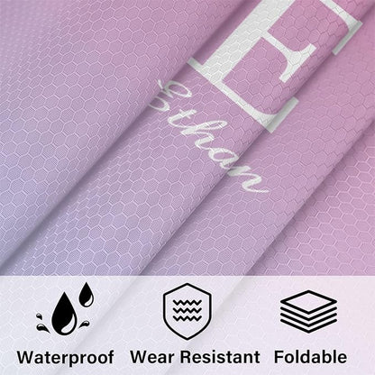 Custom 6 Set Compression Packing Cubes with Name Initial Personalized Compressible Expandable Packing Organizers Luggage Carry On Suitcase Bags Travel Accessories Gifts, Blue Pink
