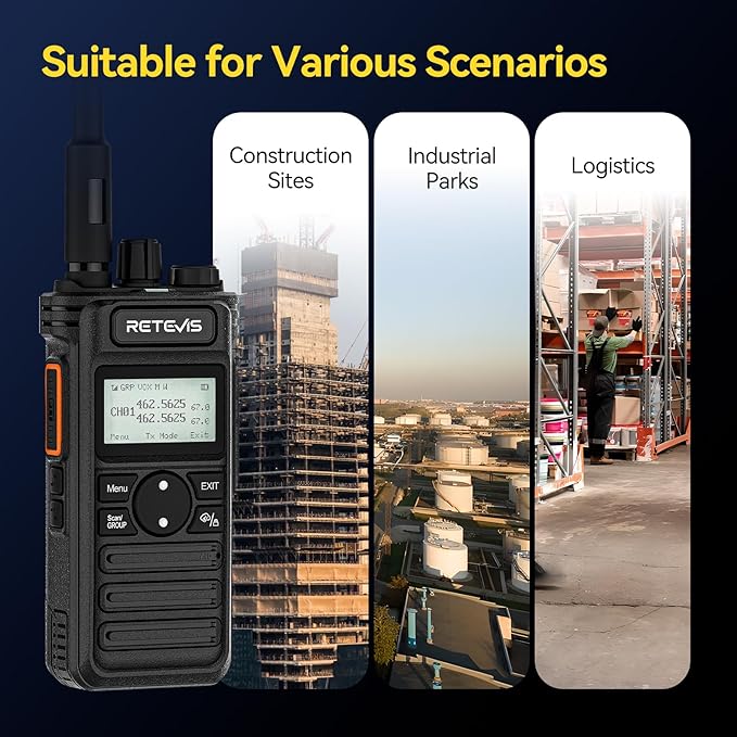 Retevis RT86S Heavy Duty 2 Way Radio Long Range, High Power Walkie Talkies, NOAA, Group Call, Emergency Alarm, 2600mAh,6 Way Charger, Waterproof Radio for Commercial, Industrial, School(6 Pack)