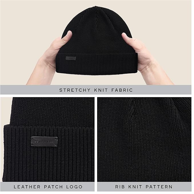 Cole Haan Men's Heritage Rib Cuff Wool Beanie Hat, One Size