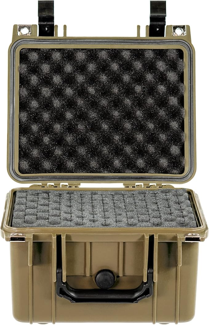 Eylar Small 10.62" Deep Gear, Equipment, Hard Camera Case Waterproof with Foam TSA Standards (Tan)