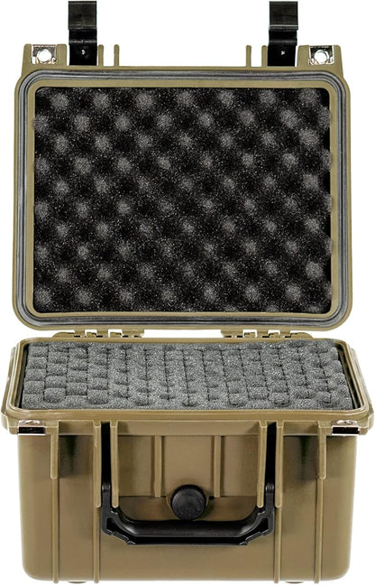 Eylar Small 10.62" Deep Gear, Equipment, Hard Camera Case Waterproof with Foam TSA Standards (Tan)