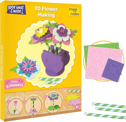 Imagimake Craft Kit - Arts and Crafts for Kids Ages 5+ - Air Dry Clay, Paper Quilling, Stamp Art - 3-in-1 Arts and Crafts Kit - Gifts for 5, 6, 7, 8 Year Olds