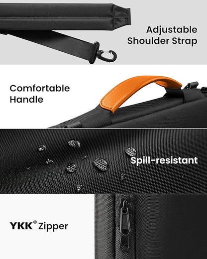 tomtoc 360 Protective Laptop Shoulder Bag for M4 MacBook Pro 16-inch M3/M2/M1 Pro/Max 2024-2019, The NEW RAZER BLADE 15/16, Dell Inspiron 16 Laptop, Water-Resistant Accessory Case