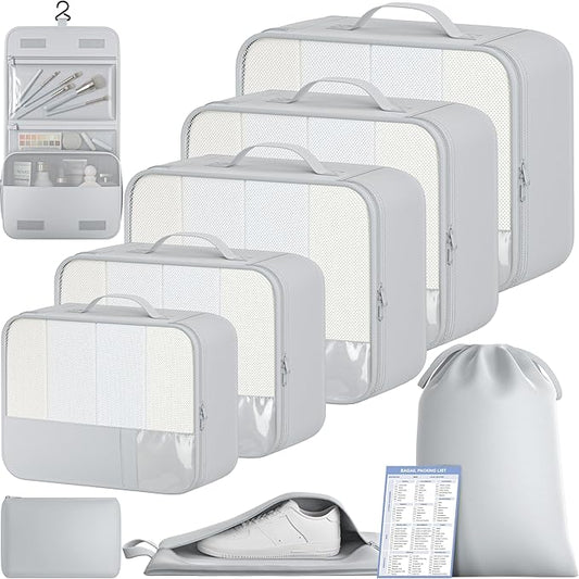 BAGAIL 9 Set Packing Cubes Luggage Packing Organizers for Travel Accessories
