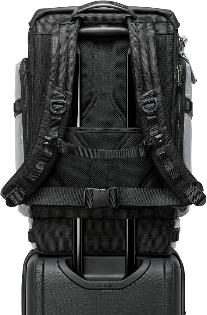 TUMI - Alpha Bravo Expedition Flap Backpack - Large Carry On Backpack - 21.0" X 12.5" X 7.5" - Fits up to 17" Laptop - Pearl Grey Mesh