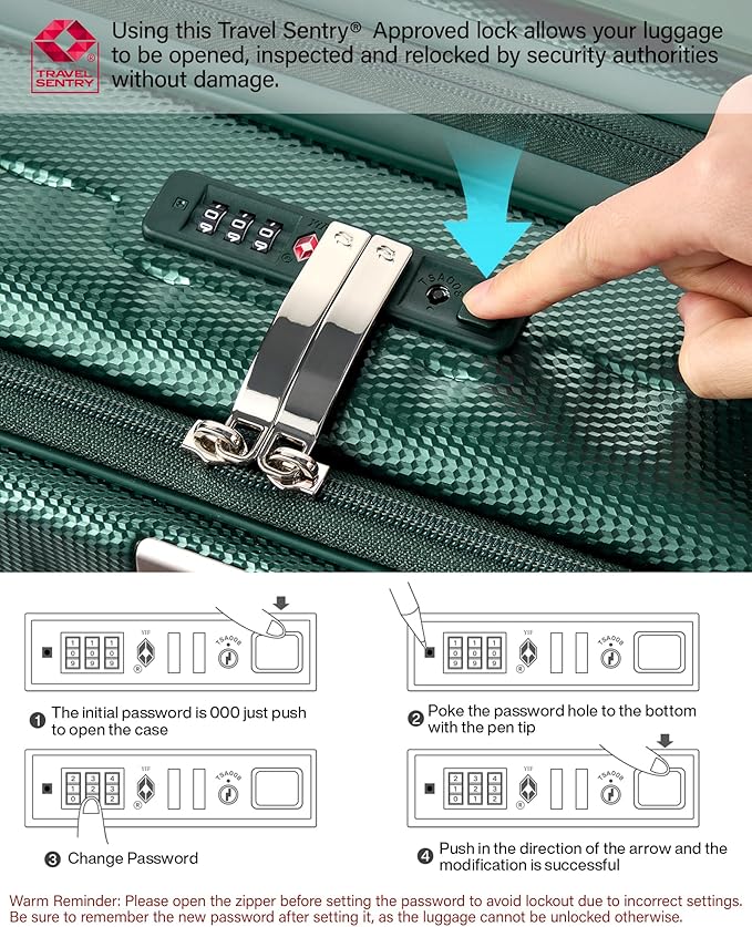 Hanke 20 Inch Expandable Carry On Luggage Airline Approved Top Opening Hard Shell Suitcases with Wheels Lightweight Travel Luggage Carry On Suitcase for Woman Men-Blackish Green
