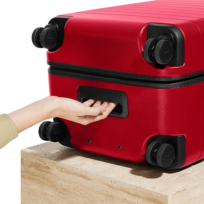 Away Large Trunk Luggage, 31 Inch Hardside Suitcase with Spinner Wheels, Lightweight & Durable, TSA Lock, Ideal for Long Trips, Cherry Red