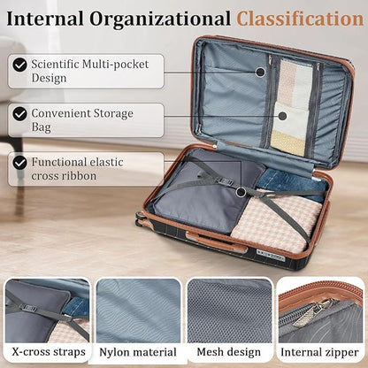 4-Piece Expandable Hardshell Luggage Set with TSA Lock (14/20/24/28) - Lightweight PP Suitcases, 360° Silent Spinner Wheels and Durable 100LB Handle for Air Travel (D# Black)