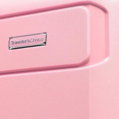 Traveler's Choice Pagosa Indestructible Hardshell Expandable Spinner Luggage, Pink, 26-Inch Medium