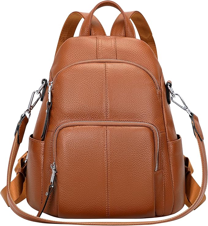 ALTOSY Soft Leather Backpack Purse For Women -theft Backpacks Versatile Shoulder Bag（S81 Brown）