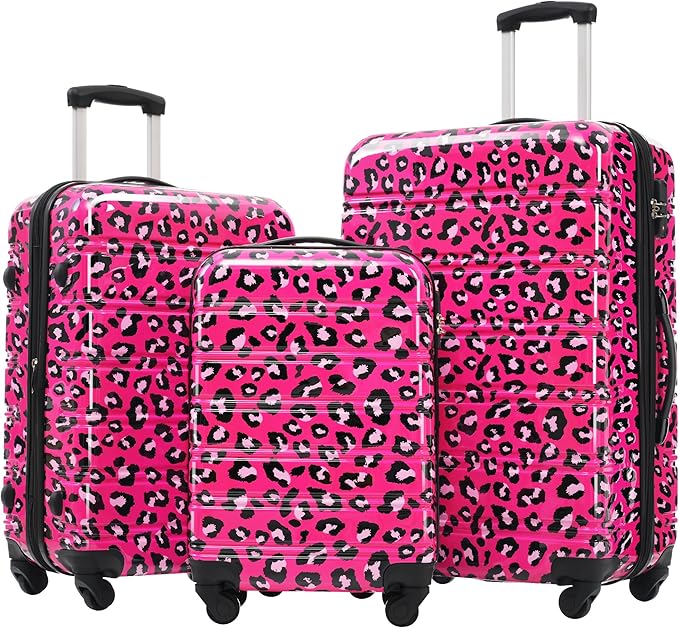 Luggage Sets 3 Piece Durable Suitcase Set with Spinner Wheels, 3 Pcs Hardside Lightweight luggage with TSA Lock, Large Checked Travel Suitcases