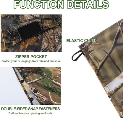 Hooded Rain Ponchos for Adult - Rain Coat and Rain Jacket with Waterproof Pocket and Zipper