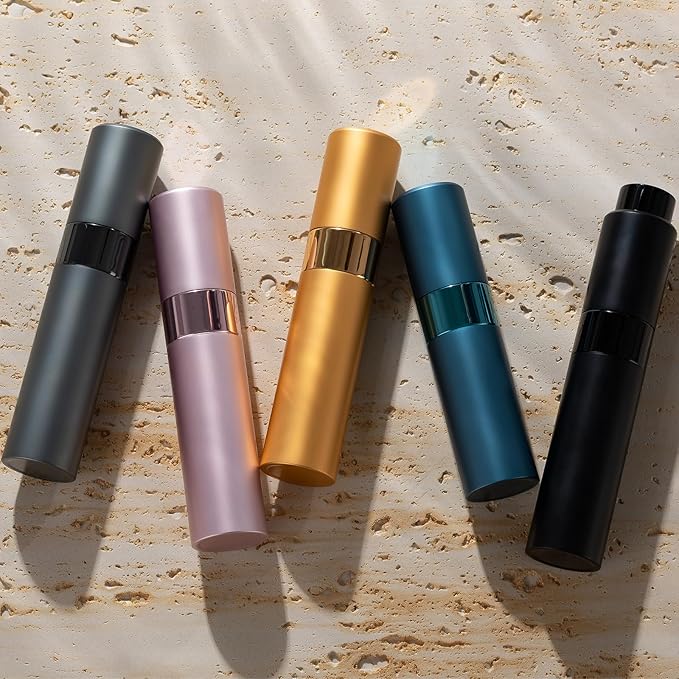 Perfume Atomizer Refillable Travel Bottle: Cologne Portable Sprayer for Men - Mini Spray Empty for Refill - 1oz Large Size Gold