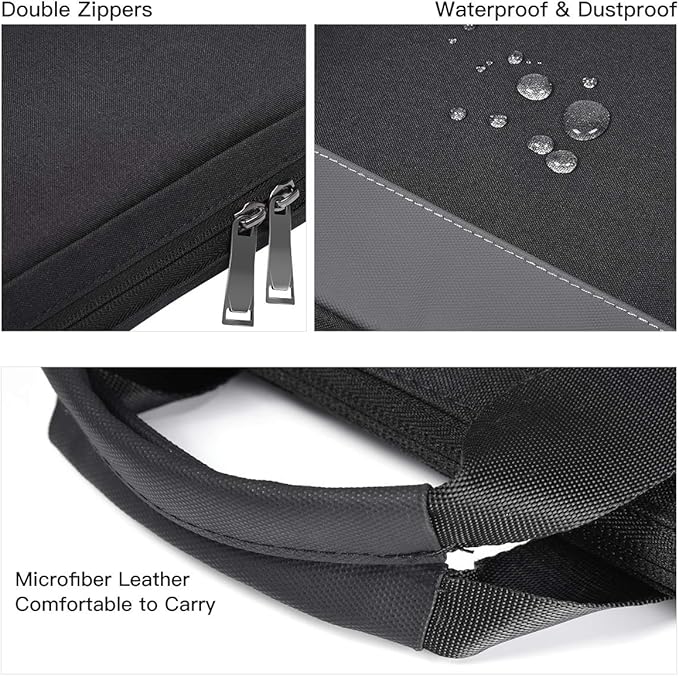 14 15 Inch Waterproof Laptop Sleeve Men Women TSA Briefcase for MacBook Pro 14 M5/M4/M3/M2/M1, Macbook Air 15 M4/M3, Dell Inspiron 14/XPS 15, Lenovo Acer HP ASUS Chromebook 14 Carring Case, Black