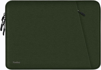 Laptop Sleeve 14 inch, Shockproof Protective Computer Cover with Accessories Pocket, Portable Laptop Case Compatible for 14 inch MacBook Air/Pro, Dell, HP, Acer, Asus, Lenovo, Army Green