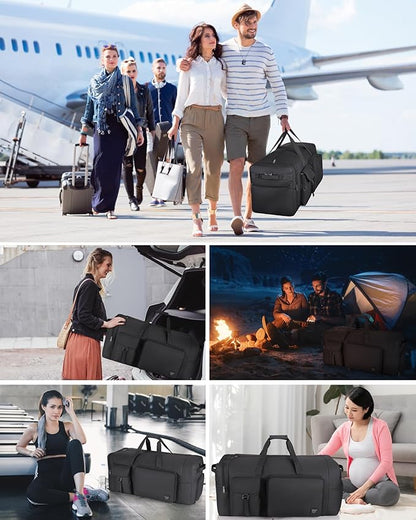 120L Travel Duffle Bag for Men and Women, Urtala 34” Large Duffle Bag for Traveling with Shoes Compartment, Foldable Travel Duffel Bags, Waterproof and Tear Resistant