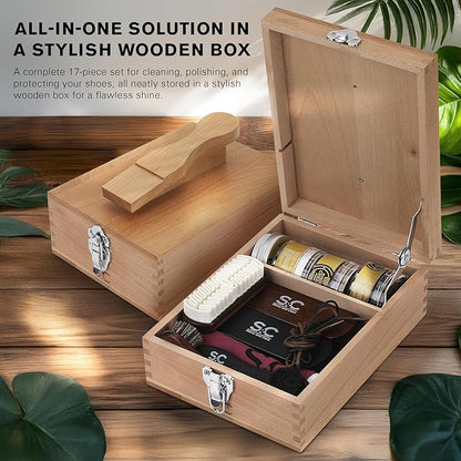 Stone and Clark Original Shoe Polish & Care Kit - Leather Shoe Shine Kit for Men & Women