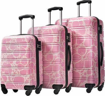 Luggage Sets 3 Piece Durable Suitcase Set with Spinner Wheels, 3 Pcs Hardside Lightweight luggage with TSA Lock, Large Checked Travel Suitcases